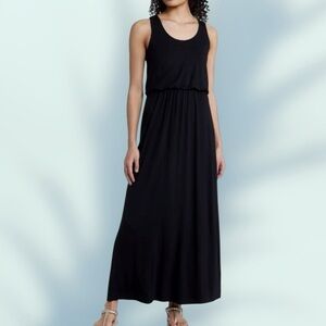 Nordstrom Caslon Black Knit Sleeveless Elastic Waist Maxi Dress M (8/10)